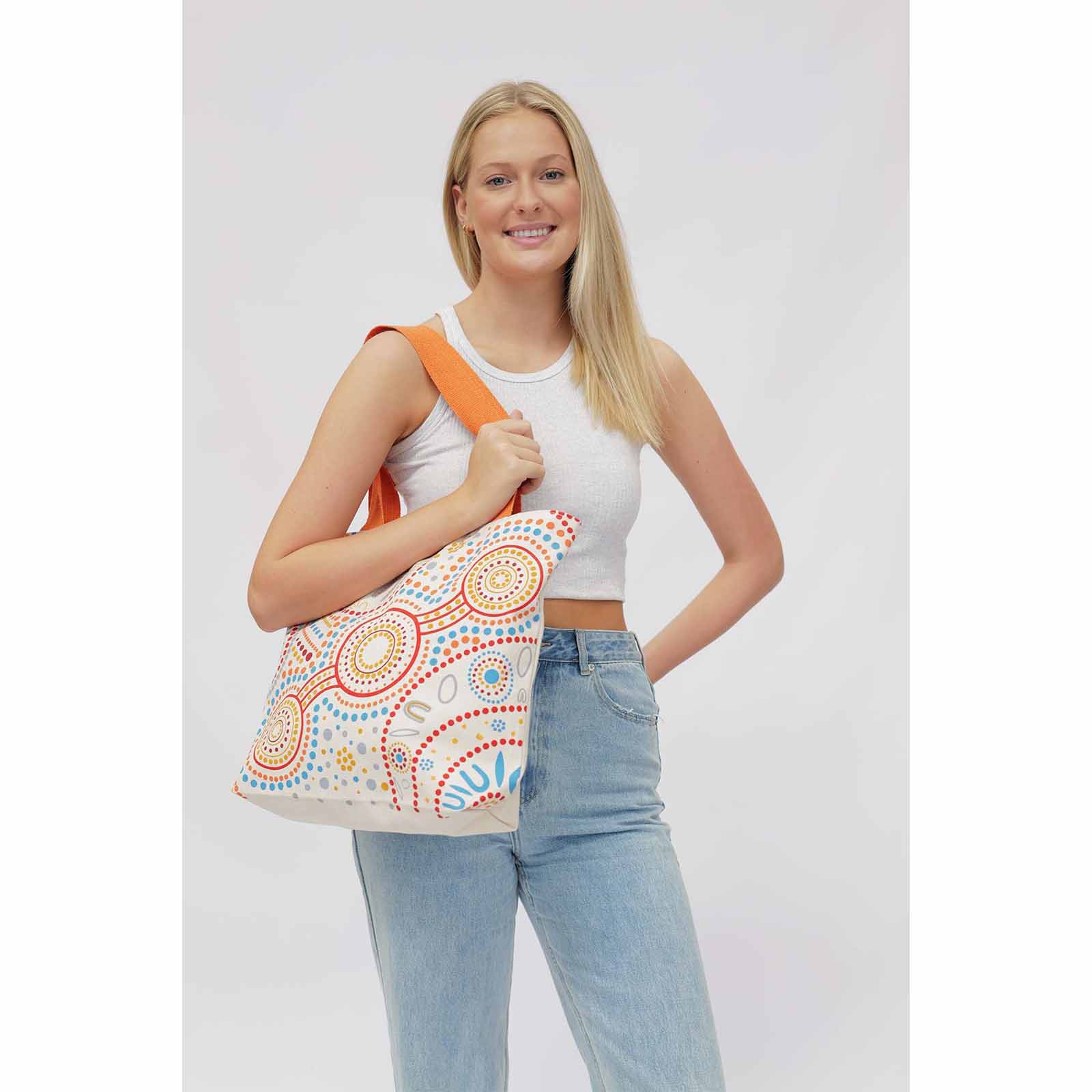 Cotton-Canvas Shopping Bag Stronger Together 39x50cm