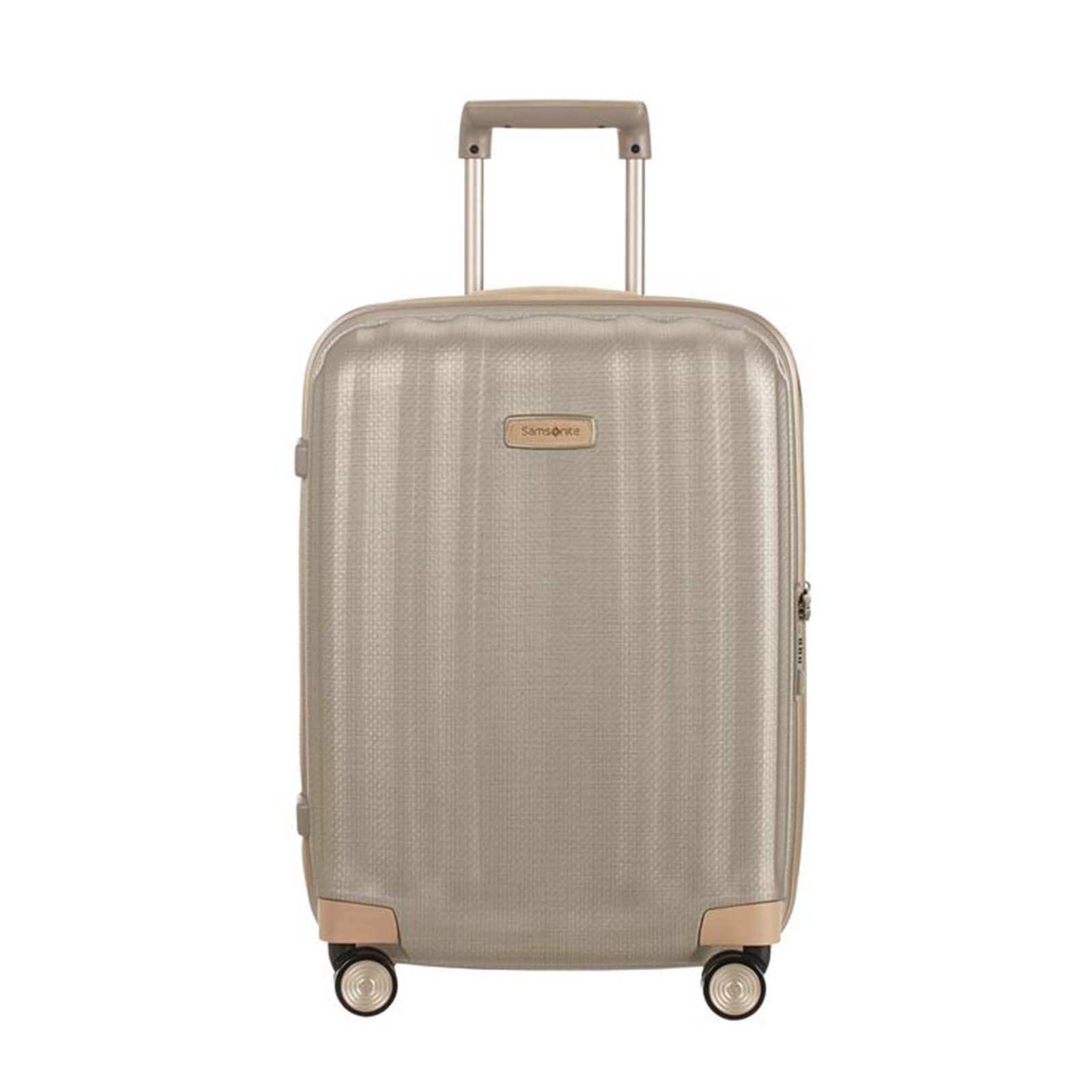 Samsonite-Lite-Cube-Prime-55cm-Suitcase-Ivory-Gold-Front